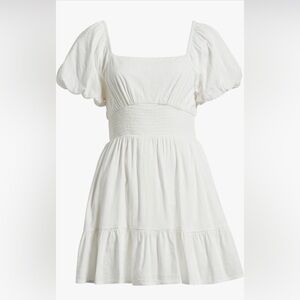 Nordstrom BP. Tiered Puff Sleeve Dress White Size XL BRAND NEW WITH TAGS